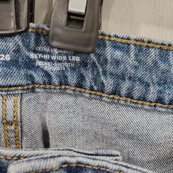 Old Navy Extra High Rise Sky- Hi Wide Leg Secret Smooth Pockets Plus Size 26 - Picture 7 of 10